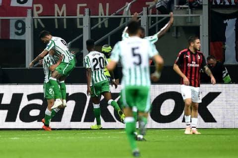 Db Milano 25 10 2018 - Europa League Milan-Betis foto Daniele Buffa Image nella foto: esultanza gol Antonio Sanabria 