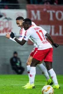 25 10 2018 xkvx Football UEFA Europa League RB Leipzig Celtic Glasgow emspor v l goal Torjubel Goal celebration celebrate the goal to 2 0 by Bruma RB Leipzig DFL DFB REGULATIONS PROHIBIT ANY USE OF PHOTOGRAPHS as IMAGE SEQUENCES and or QUASI VIDEO Leipzig