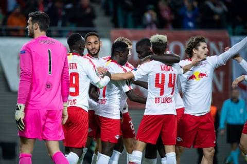 25 10 2018 xkvx Football UEFA Europa League RB Leipzig Celtic Glasgow emspor v l goal Torjubel Goal celebration celebrate the goal to 2 0 by Bruma RB Leipzig DFL DFB REGULATIONS PROHIBIT ANY USE OF PHOTOGRAPHS as IMAGE SEQUENCES and or QUASI VIDEO Leipzig