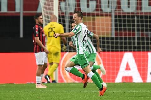 Db Milano 25 10 2018 - Europa League Milan-Betis foto Daniele Buffa Image nella foto: esultanza gol Giovani Lo Celso 