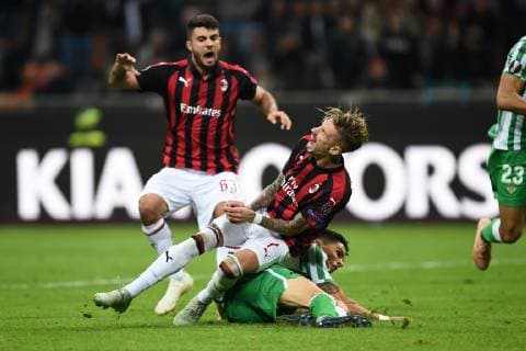 Db Milano 25 10 2018 - Europa League Milan-Betis foto Daniele Buffa Image nella foto: Samuel Castillejo-Marc Bartra 