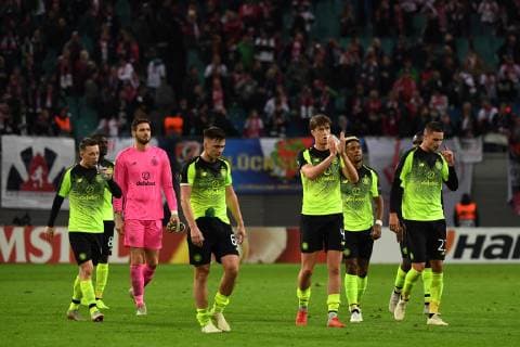 Soccer Men Season 2018 2019 Europa League Group B 3 Gameday RB Leipzig Celtic Glasgow Disappointment after the final whistle on Celtic Glasgow players 25 10 2018 Copyright: xMatthiasxKochx