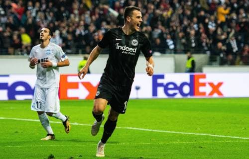 25 10 2018 xfux Football UEFA Europa League Eintracht Frankfurt Apollon Limassol FC emspor v 1 Filip Kostic Eintracht Frankfurt Torjubel Goal celebration celebrate the goal to 1 0 Frankfurt am Main