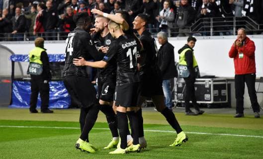 25 10 2018 GER Frankfurt am Main Commerzbank Arena Season 2018 2019 1 Bundesliga Europa League Eintracht Frankfurt Apollon Limassol Torjubel after the gate to the 1 0 by Filip Kostic 10 Eintracht Frankfurt DFL regulations prohibit any use of images as image sequences and or quasi video