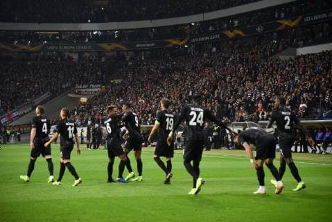 25 10 2018 GER Frankfurt am Main Commerzbank Arena Season 2018 2019 1 Bundesliga Europa League Eintracht Frankfurt Apollon Limassol Torjubel after the gate to the 1 0 by Filip Kostic 10 Eintracht Frankfurt DFL regulations prohibit any use of images as image sequences and or quasi video