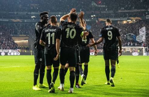 25 10 2018 xfux Football UEFA Europa League Eintracht Frankfurt Apollon Limassol FC emspor v l Player of Eintracht Frankfurt Torjubel Goal celebration celebrate the goal to 1 0 Frankfurt am Main