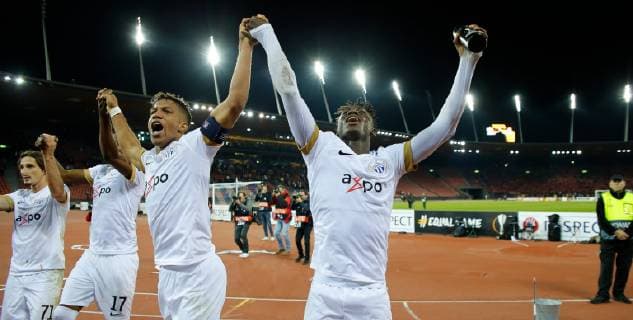25 10 2018 Letzigrund Stadium Zurich SWITZERLAND Season 2018 2019 Men Soccer UEFA Europa League FC Zurich Bayer 04 Leverkusen Final Kevin Rüegg Stephen Odey FCZ