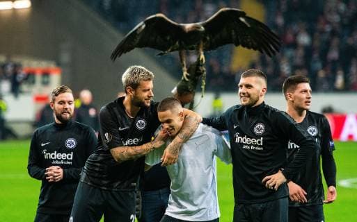 25 10 2018 xfux Soccer UEFA Europa League Eintracht Frankfurt Apollon Limassol FC emspor v Marc Stendera Eintracht Frankfurt Marco Russ Eintracht Frankfurt Mijat Gacinovic Eintracht Frankfurt Ante Rebic Eintracht Frankfurt Luka Jovic Eintracht Frankfurt celebrate cheering after Frankfurt am Main