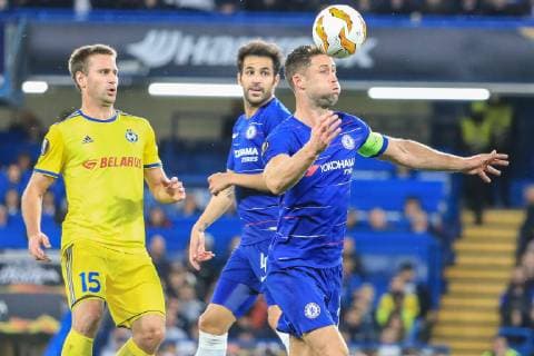 Chelsea v FC BATE Borisov UEFA Europa League Gary Cahill of Chelsea in action during the match against FC BATE Borisov for the UEFA Europa League match at Stamford Bridge, London Content Not Available For UK Newspapers Copyright: xRomenaxFogliatix FIL-12452-0021