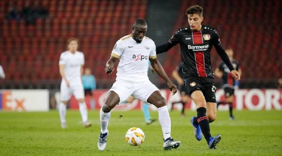 25 10 2018 Letzigrund Stadium Zurich SWITZERLAND Season 2018 2019 Men Soccer UEFA Europa League FC Zurich Bayer 04 Leverkusen Pa Modou Jagne FC Zurich v Kai Havertz Leverkusen