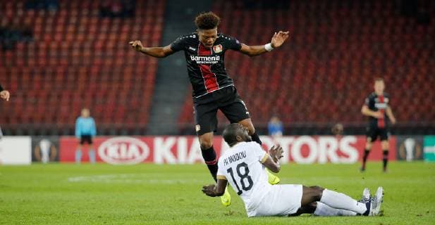 25 10 2018 Letzigrund Stadium Zurich SWITZERLAND Season 2018 2019 Men Soccer UEFA Europa League FC Zurich Bayer 04 Leverkusen Leon Bailey Leverkusen vs. Pa Modou Jagne FC Zurich