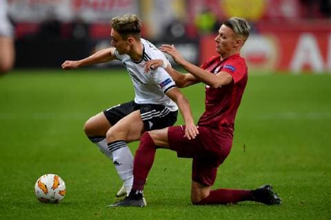 SOCCER - UEFA EL, RBS vs Rosenborg SALZBURG,AUSTRIA,25.OCT.18 - SOCCER - UEFA Europa League, group stage, Red Bull Salzburg vs Rosenborg BK. Image shows Jonathan Levi (Rosenborg) and Hannes Wolf (RBS). GEPAxpictures xFlorianxErtl