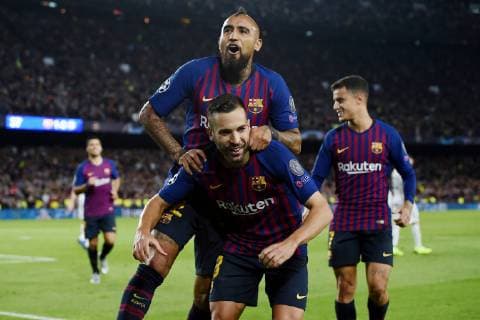 Db Barcellona 24 10 2018 - Champions League Barcellona-Inter foto Daniele Buffa Image nella foto: esultanza gol Jordi Alba 