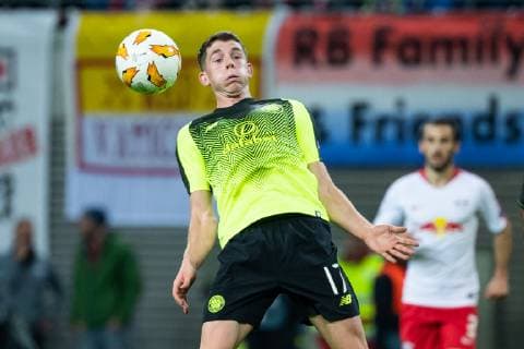 25 10 2018 xkvx Football UEFA Europa League RB Leipzig Celtic Glasgow emporer Ryan Christie Celtic Glasgow DFL DFB REGULATORY PROPHIBIT ANY USE OF PHOTOGRAPH as IMAGE SEQUENCES and or QUASI VIDEO Leipzig