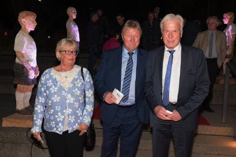 Kicker Editor and laudator Rainer Holzschuh with Angelika and Horst Hrubesch Walther Bensemann Price 2018 Nuremberg Copyright: xEIBNER RZYx EP_RZY