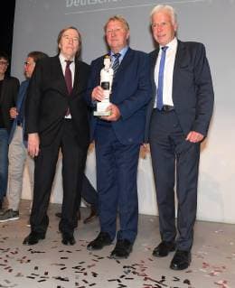 Günter Netzer Horst Hrubesch and laudator Rainer Holzschuh Walther Bensemann Prize 2018 Nuremberg Copyright: xEIBNER RZYx EP_RZY