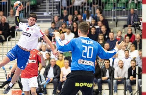 Handball, EM-Quali, Färöer Inseln - Dänemark EM - Qualification Phase 2 Faroe Islands - Denmark den 27. oktober 2018 i Skjern Bank Arena Skjern.. , Skjern Denmark  Copyright: JohnxRanderisx cop103 spdk20181027-163101-L