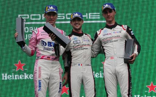 Podium Porsche Supercup formula 1 GP Mexico Mexico City 28 10 2018 Photo mspb Lukas Gorys Podium Porsche Supercup Mexico 2018