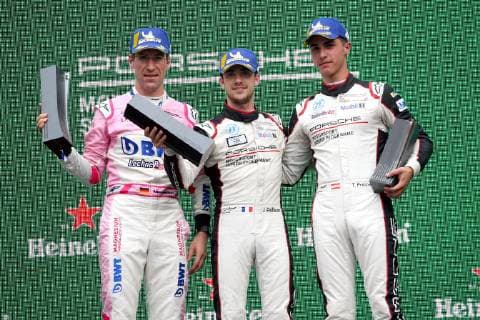 Motorsports: Porsche Mobil 1 Supercup, Mexico 2018, 1 Michael Ammermüller (D, BWT Lechner Racing) 19 Julien Andlauer (F, martinet by ALMERAS) 2 Thomas Preining (A, BWT Lechner Racing) Mexico-City Mexico