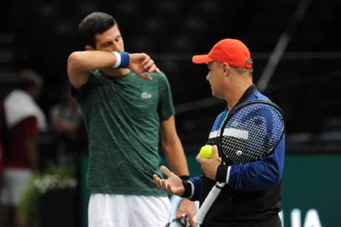 Rolex Masters Paris 2018 - Novak Djokovic - Serbie - Marian Vajda - Republique Tcheque TENNIS : Rolex Masters Paris - Paris - 28 10 2018 chryslenecaillaud panoramic 