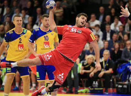HANDBALL - EHF, AUT vs SWE GRAZ,AUSTRIA,28.OCT.18 - HANDBALL - EHF Euro Cup, OEHB international match Länderspiel Austria vs Sweden. Image shows Tobias Wagner (AUT). GEPAxpictures xMarioxBuehner