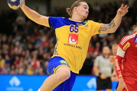 HANDBALL - EHF, AUT vs SWE GRAZ,AUSTRIA,28.OCT.18 - HANDBALL - EHF Euro Cup, OEHB international match Länderspiel Austria vs Sweden. Image shows Lukas Nilsson (SWE). GEPAxpictures xMarioxBuehner