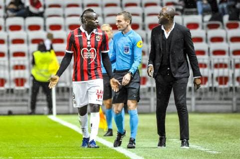 Mario Balotelli (OGC Nice) - Patrick Vieira (Entraineur de l OGC Nice) FOOTBALL : OGC Nice vs Amiens SC - Ligue 1 Conforama - Nice - 03 11 2018 NorbertScanella Panoramic 