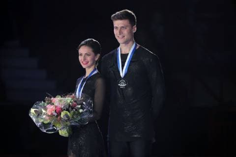 Winners of Pairs, Natalia Zabiiako and Alexander Enbert, RUS at the podium during Figure skating Eiskunstlauf ISU GP Helsinki 2018 - Day 2 at the Helsinki Arena 03. November 2018 in Helsinki, Finland. (Matti Matikainen Newspix24)  Copyright: xMattixMatikainenx NP24_00427742