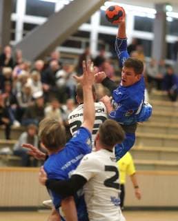 HANDBALL Oberliga 13 10 2018 VfR Eintracht Wiesbaden TV Büttelborn Langheinrich Milan Eintracht Wagner Michael TVB