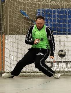 TuS Ferndorf TuS N Lübbecke 11 03 2018 Goalkeeper Lucas Puhl TuS Ferndorf shone with several parades Kreuztal Stählerwiese Germany