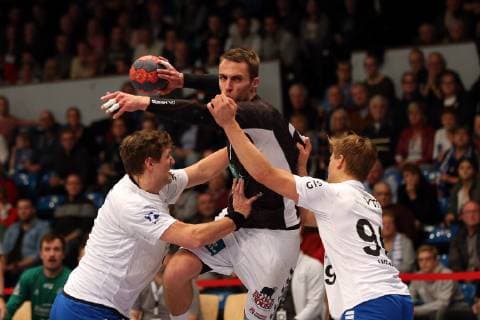Handball Handball 3 League North 2018 2019 Handball Sportverein Hamburg vs TSV Bayer Dormagen Daniel Eggert Dormagen Lukas Ossenkopp Hamburg Tim Wieling Dormagen Sporthalle Hamburg Hamburg Hamburg