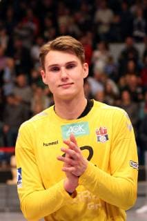 Handball Handball 3 League North 2018 2019 Handball Sportverein Hamburg vs TSV Bayer Dormagen Goalkeeper Marcel Kokoszka Hamburg Jubel Sporthalle Hamburg Hamburg Hamburg