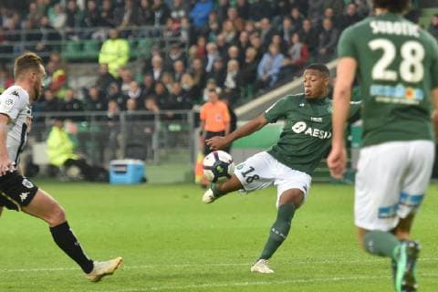 Fußball, AS St. Etienne - SCO Angers Arnaud Nordin (saint etienne) FOOTBALL : Saint Etienne vs Angers - Ligue 1 Conforama - 04 11 2018 FredericChambert Panoramic 