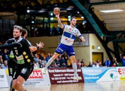 Marek Vranco 9 Dessau Rosslauer HV 06 during the DKB Handball 2 Bundesliga match between Dessau Rosslauer HV 06 and Rhein Vikings in the Anhalt Arena on 4 November 2018 in Bauhausstadt Dessau Sachsen Anhalt Saxony Anhalt Germany Germany Eibner Hartmut Boesener HB 2BL Dessau Rosslauer HV 06 Rhein Vikings Dessau Copyright: xEIBNER HartmutxBoesenerx EP_HBR