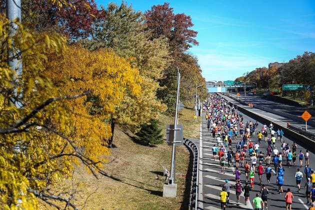 November 4, 2018 - New York, NEW YORK, UNITED STATES - Marathon runners are seen after the start of the New York City Marathon in the United States this Sunday, 04. Marotona da cidade de Nova York - ZUMAv122 20181104_zap_v122_027 Copyright: xWilliamxVolcovx