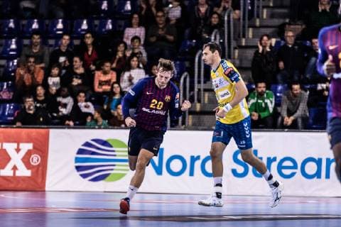 November 4, 2018 - Barcelona, Barcelona, Spain - Aleix Gomez Abello, 20 of FC Barcelona Barca Lassa in actions during VELUX EHF Champions League match between Fc Barcelona Lassa and PGE Vive Kielce on November 04, 2018 at Palau Blaugrana, in Barcelona, Spain, Handball: VELUX EHF Champions League - Fc Barcelona Lassa v PGE Vive Kielce. - ZUMAa181 20181104_zaa_a181_096 Copyright: xAFP7x