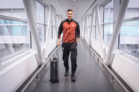 Fußball, CL, AS Rom auf dem Weg nach Moskau Photo Fabio Rossi AS Roma LaPresse 05 11 2018 Fiumicino (Italy) AS Roma Team leaving for Moscow In the pic: Lorenzo Pellegrini  Copyright: xLaPresse ASxRoma FabioxRossix