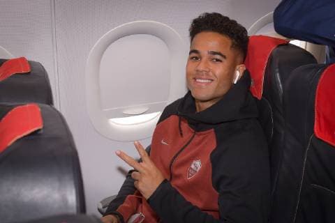 Fußball, CL, AS Rom auf dem Weg nach Moskau Photo Fabio Rossi AS Roma LaPresse 05 11 2018 Fiumicino (Italy) AS Roma Team leaving for Moscow In the pic: Justin Kluivert  Copyright: xLaPresse ASxRoma FabioxRossix