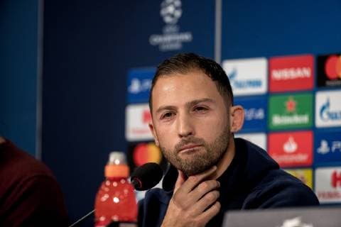 03 11 2018 Football Season 2018 2019 Champions League 4 Matchday Press Conference Final Training FC Schalke 04 Head Coach Domenico TEDESCO FC Schalke 04 Gelsenkirchen Veltins Arena NRW Germany