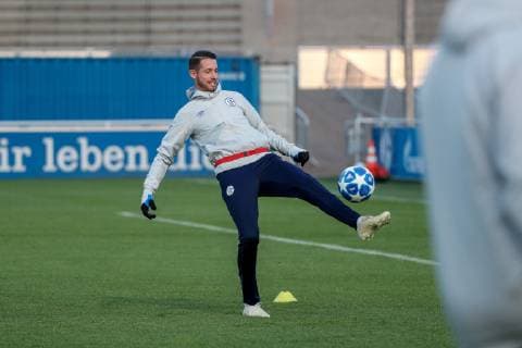 05 11 2018 Football Season 2018 2019 Champions League 4 Matchday Press Conference Final Training FC Schalke 04 Mark Uth FC Schalke 04 Gelsenkirchen Veltins Arena NRW Germany