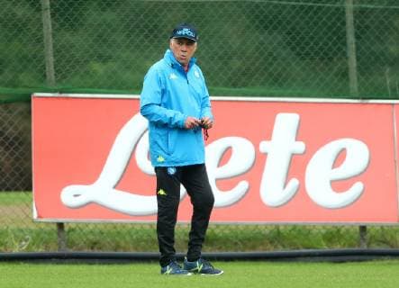 November 5, 2018 - Naples, Italy - SSC Napoli training : UEFA Champions League Group C .Napoli trainer Carlo Ancellotti at Center of Castel Volturno in Naples, Italy on November 5, 2018. SSC Napoli Training Session And press conference PK Pressekonferenz  - ZUMAn230 20181105_zaa_n230_121 Copyright: xMatteoxCiambellix