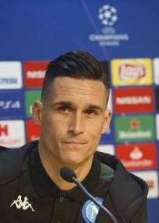 5th November 2018, Castel Volturno training center , Naples, Italy; UEFA Champions League football, Napoli versus Paris Saint-Germain press conference PK Pressekonferenz Jose Callejon of Napoli  ActionPlus12076668 NaFoto