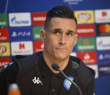 5th November 2018, Castel Volturno training center , Naples, Italy; UEFA Champions League football, Napoli versus Paris Saint-Germain press conference PK Pressekonferenz Jose Callejon of Napoli  ActionPlus12076669 NaFoto