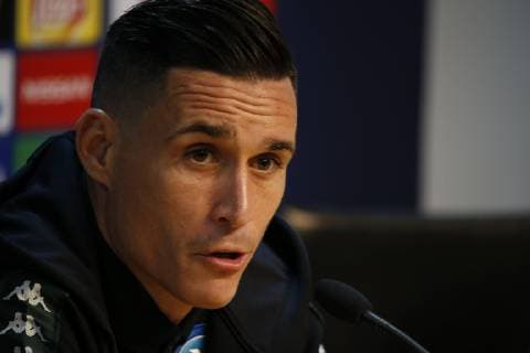 5th November 2018, Castel Volturno training center , Naples, Italy; UEFA Champions League football, Napoli versus Paris Saint-Germain press conference PK Pressekonferenz Jose Callejon of Napoli  ActionPlus12076676 NaFoto