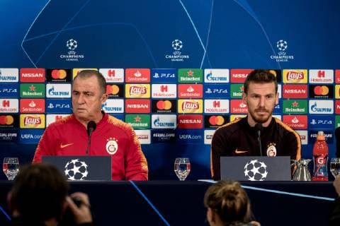 05 11 2018 Football season 2018 2019 Champions League 4 matchday press conference final training Galatasaray Istanbul v l head coach Fatih Terim Galatasaray Istanbul Serdar Aziz Galatasaray Istanbul Gelsenkirchen Veltins Arena NRW Germany