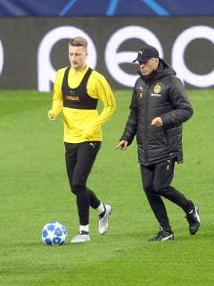 Marco Reus Borussia Dortmund 11 Coach Lucien Favre Borussia Dortmund Training Atletico Madrid vs. Borussia Dortmund Football Champions League Group Phase 05 11 2018 Training Atletico Madrid vs. Borussia Dortmund Football Champions League Group Phase 05 11 2018 Madrid Copyright: xLanger Eibner-Pressefotox EP_HLR