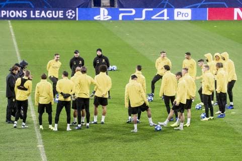 Borussia Dortmund during training session the day before UEFA Champions League match between Atletico de Madrid and Borussia Dortmund at Wanda Metropolitano in Madrid, Spain.November 05, 2018.  (4784026)
