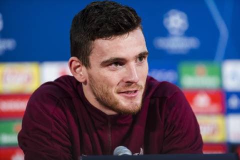5th November 2018, Rajko Mitic Stadium, Belgrade, Serbia; UEFA Champions League football, Red Star Belgrade versus Liverpool, training and press conference PK Pressekonferenz Andy Robertson of Liverpool faces the media  ActionPlus12076682 NikolaxKrstic