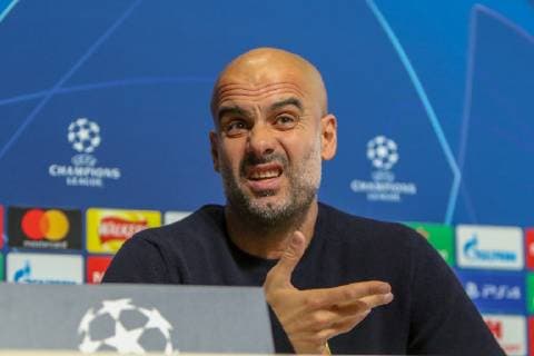 Manchester City press conference PK Pressekonferenz Manager of Manchester City, Pep Guardiola during the Manchester City press conference at the Etihad Stadium, Manchester Content Not Available For UK Newspapers Copyright: xStevexMcCormickx FIL-12509-0005