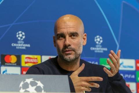 Sport Bilder des Tages Manchester City press conference PK Pressekonferenz Manager of Manchester City, Pep Guardiola during the Manchester City press conference at the Etihad Stadium, Manchester Content Not Available For UK Newspapers Copyright: xStevexMcCormickx FIL-12509-0012
